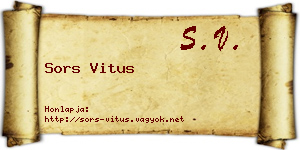Sors Vitus névjegykártya
